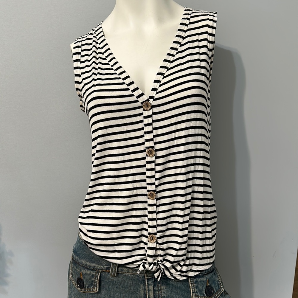 Bibi striped tank with tie waist, size S. Bundle, and save or make offer!